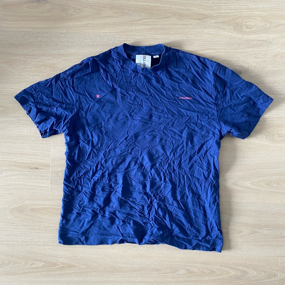 Men's Navy Blue Graphic T-Shirt Size M